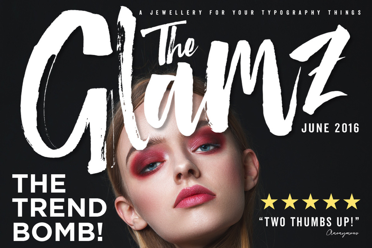 The Glamz watercolor brush logo font