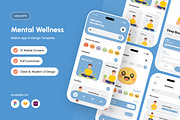 Hening - Mental Wellness Mobile App, an App Template by productype1 (Thumbnail 1 of 5)