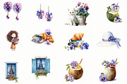 Watercolor Floral Pansies Clipart, an Illustration by Designworld (Thumbnail 4 of 6)