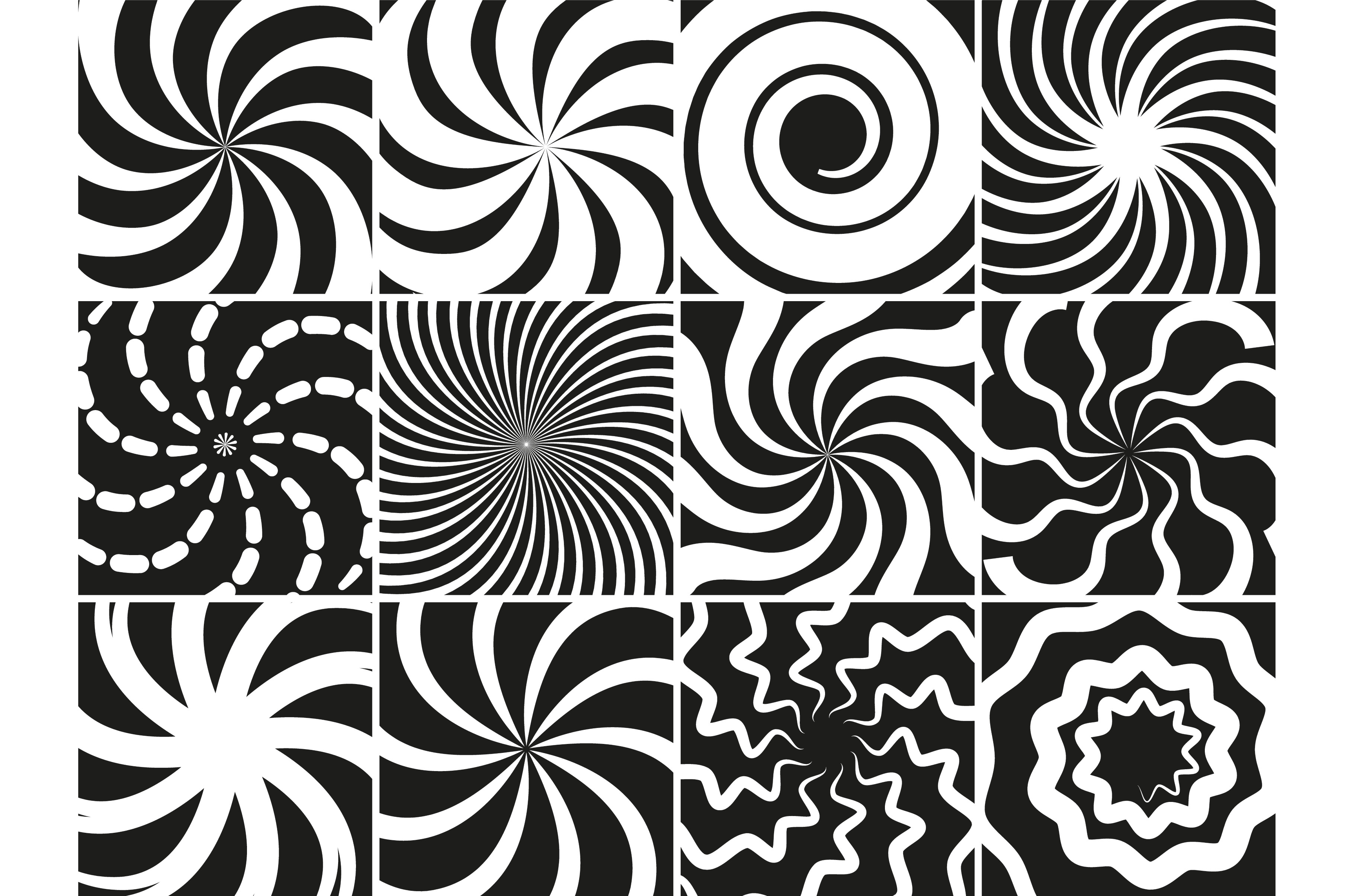 Hypnotic shapes collection. Radial, a Background Graphic by Onyx