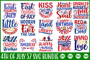 4th Of July Typography Tshirt SVG