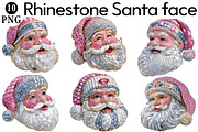 Rhinestone Santa Face Clipart, an Illustration by Daily.Designs (Thumbnail 1 of 4)