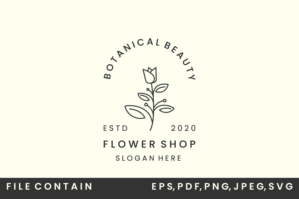 botanical beauty with line art logo, a Branding & Logo Template by SD 22