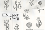 89 LINE ART FLOWER ILLUSTRATIONS, an Illustration by Katerina Osa (Thumbnail 1 of 10)