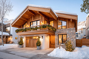 Modern two-story house with landscaped front yard, an Architecture Photo by AlyaAnd