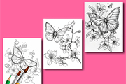 Butterfly Coloring Book for Adults, an Animal Illustration by Design Zone (Thumbnail 6 of 7)