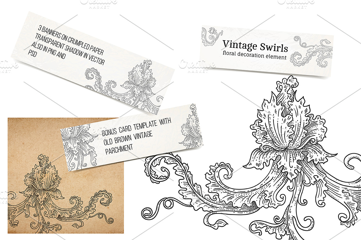 Vintage floral ornament pack, an Object Graphic by separisa (Photo 2 of 2)