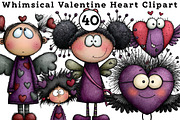 Whimsical Valentine Heart Clipart, an Illustration by CreationArt (Thumbnail 1 of 7)