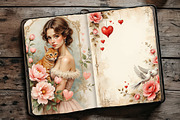 Vintage Valentine Junk Journal Pages, a Decorative Illustration by GalaDesign03 (Thumbnail 6 of 9)