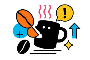 Coffee cup with colorful elements, an Illustration by ZinetroN