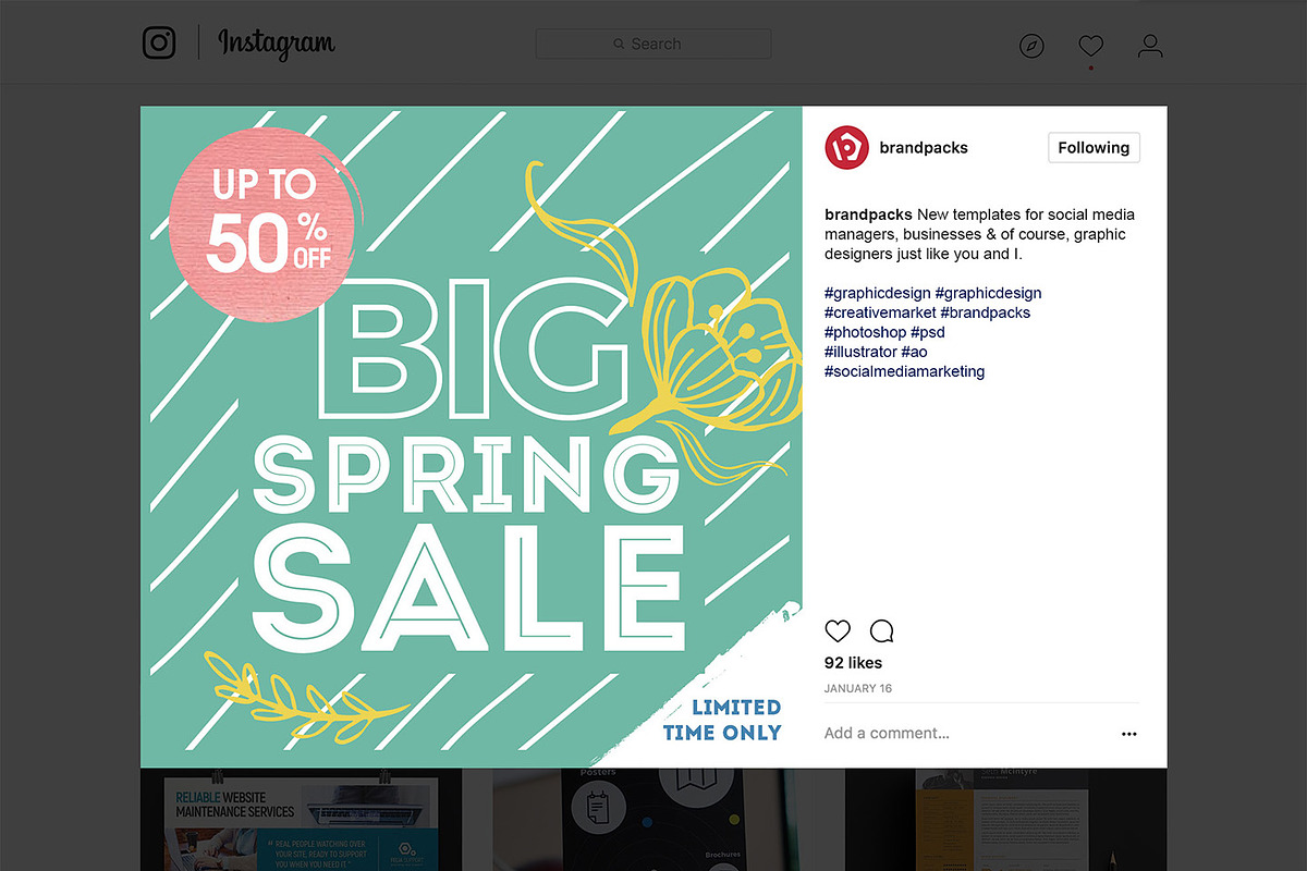 Spring Social Media Templates Pack, a Social Media Template by BrandPacks (Photo 5 of 16)