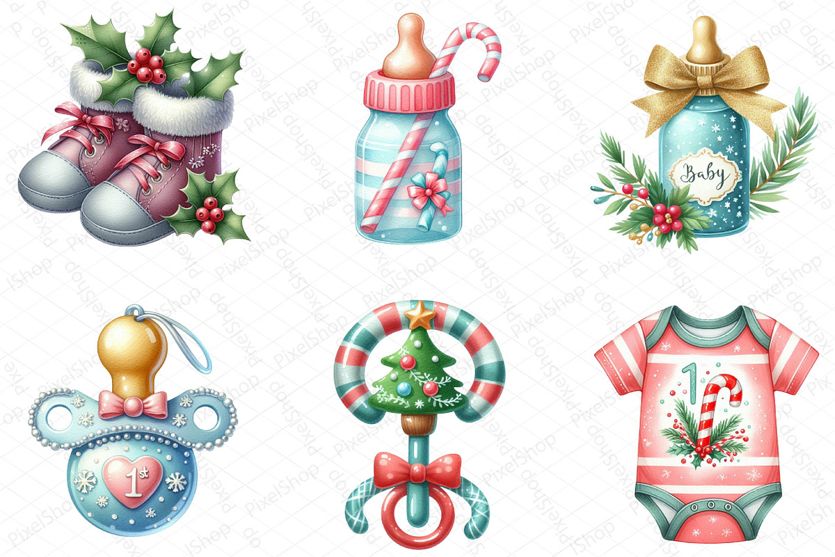 Baby’s 1st Christmas Festive Clipart, an Illustration by DreamPrint404 (Photo 4 of 4)