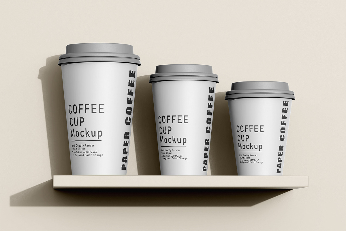 Scattered Paper Cups Mockup, a Packaging Mockup by pixelmock (Photo 17 of 18)