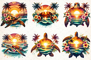 Sunset Sea Turtle Sublimation, an Illustration by Libby Wishes (Thumbnail 2 of 4)