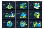Ecology flat vector illustrations, a Templates & Theme by Grivina's shop (Thumbnail 29 of 31)