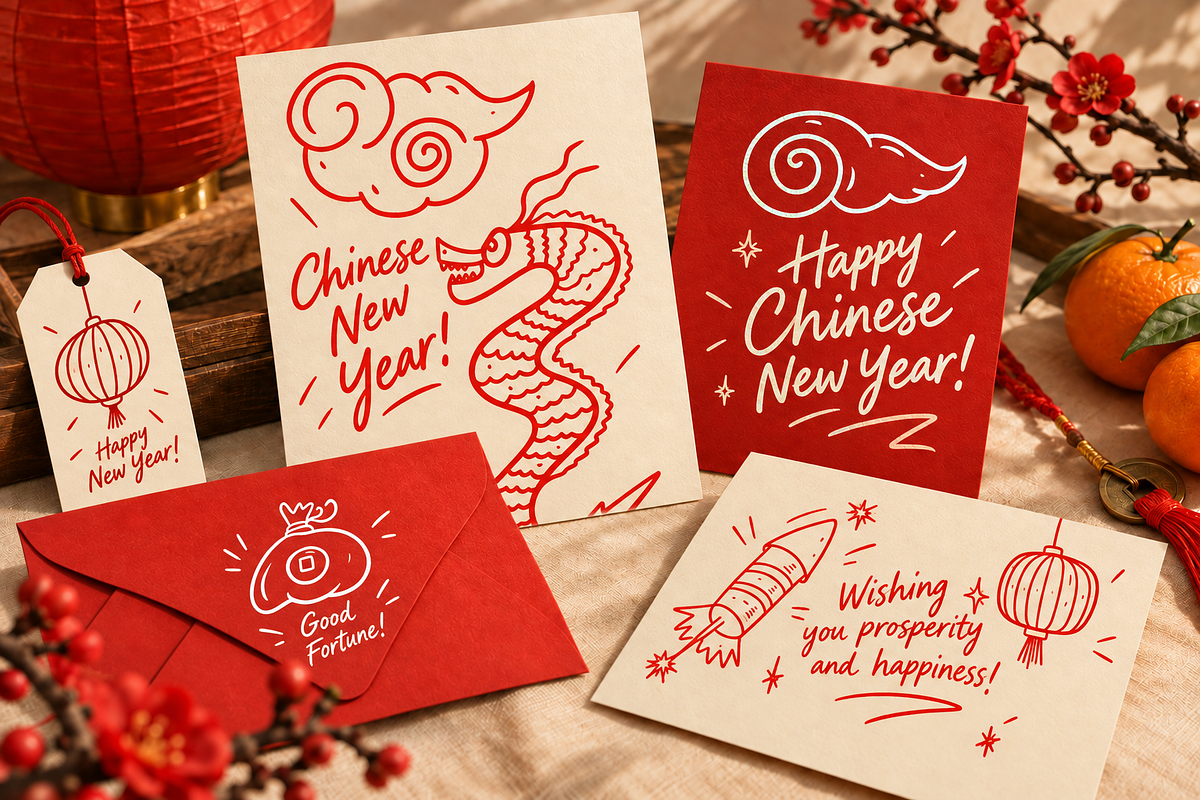 Chinese New Year Doodle Set, a Seasonal Illustration by Oktyabr (Photo 5 of 6)