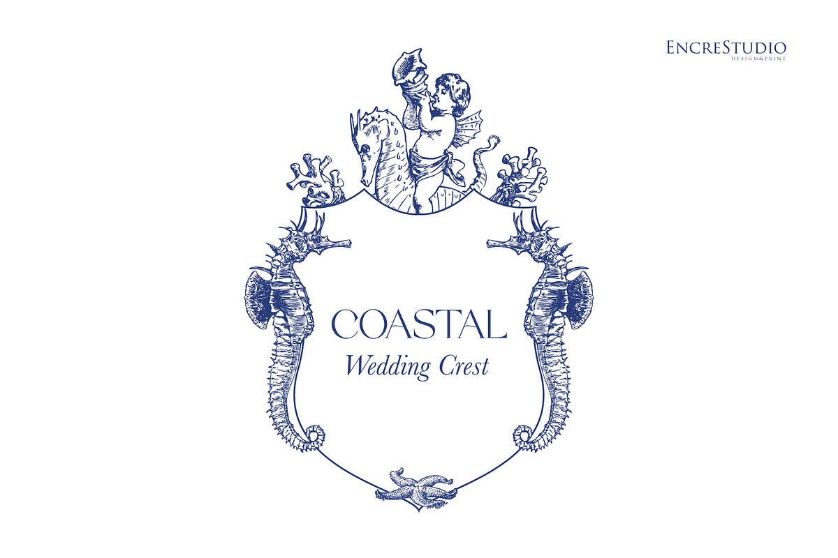 Coastal Wedding Crest, an Object Graphic by Encre Studio (Photo 1 of 5)