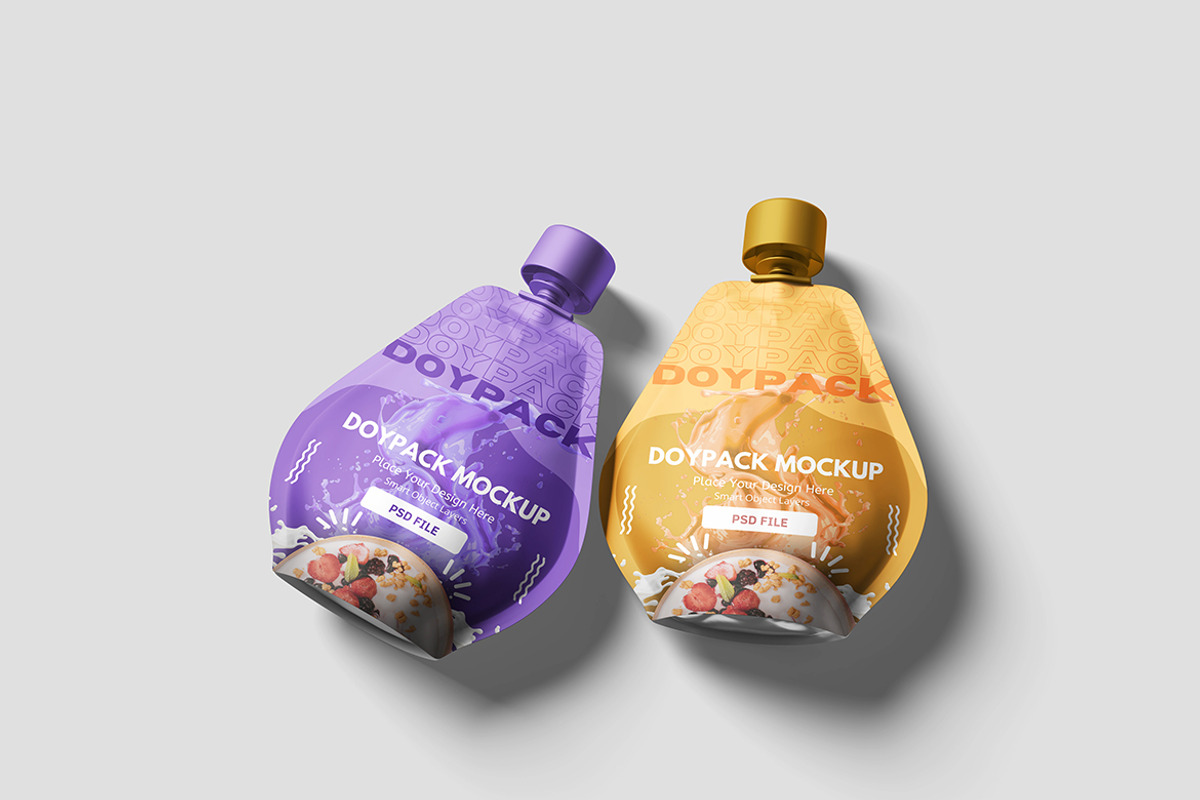 Doypack Mockup For Packaging, an Advertising Mockup by bimockup (Photo 5 of 6)