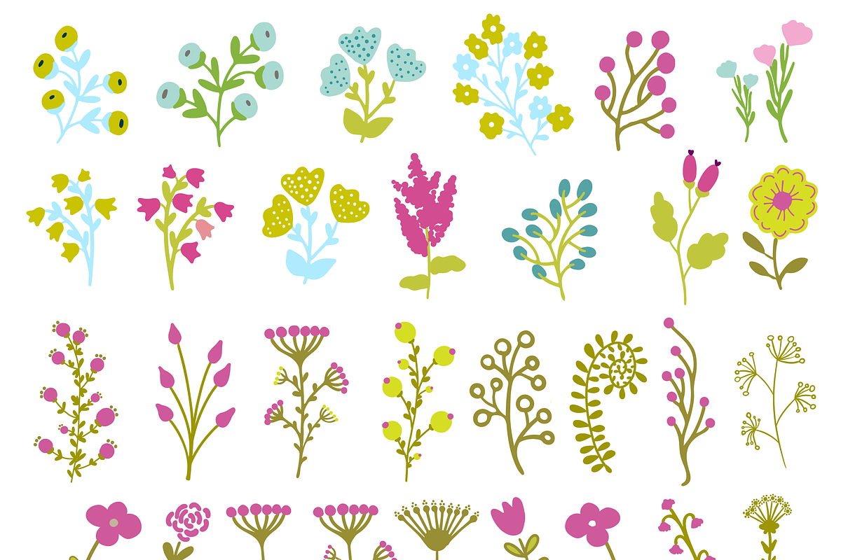 Floral illustrations, vector objects, an Object Graphic by bigmomentsdesign (Photo 6 of 8)