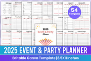 2025 Event & Party Planner Canva Kdp, a Stationery Template by Mustafiz (Thumbnail 1 of 7)