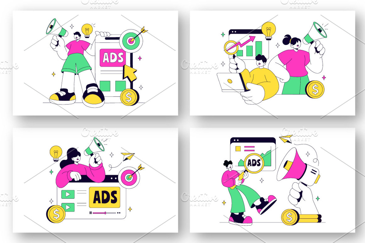 10 Advertising Vector Illustration, a Technology Illustration by denayunebgt (Photo 2 of 4)