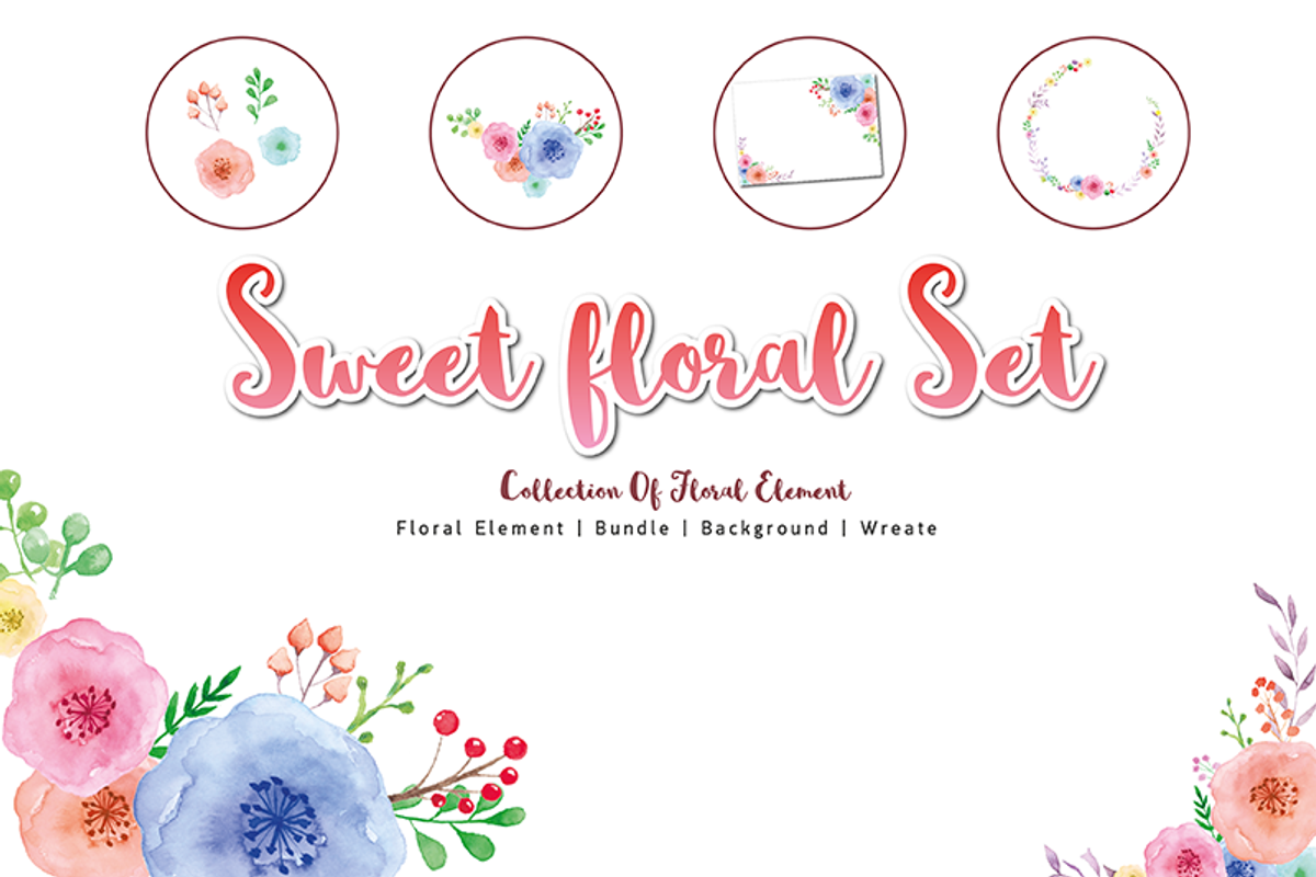 Sweet Floral Element DIY Pack   02, a Decorative Illustration by Ora (Photo 1 of 6)