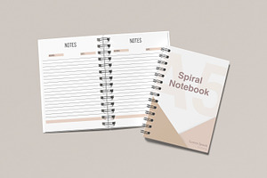 A5 Spiral Notebook Mockup