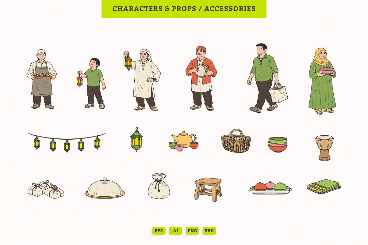 Ramadan Night Bazaar Illustration, an Illustration by MEANDSTUDIO (Photo 4 of 5)