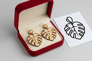 Modern Monstera Leaf Earring, an Illustration by Amazin_art (Thumbnail 3 of 5)
