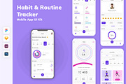 Habit & Routine Tracker App UI Kit, an UI Kit Template by uicube