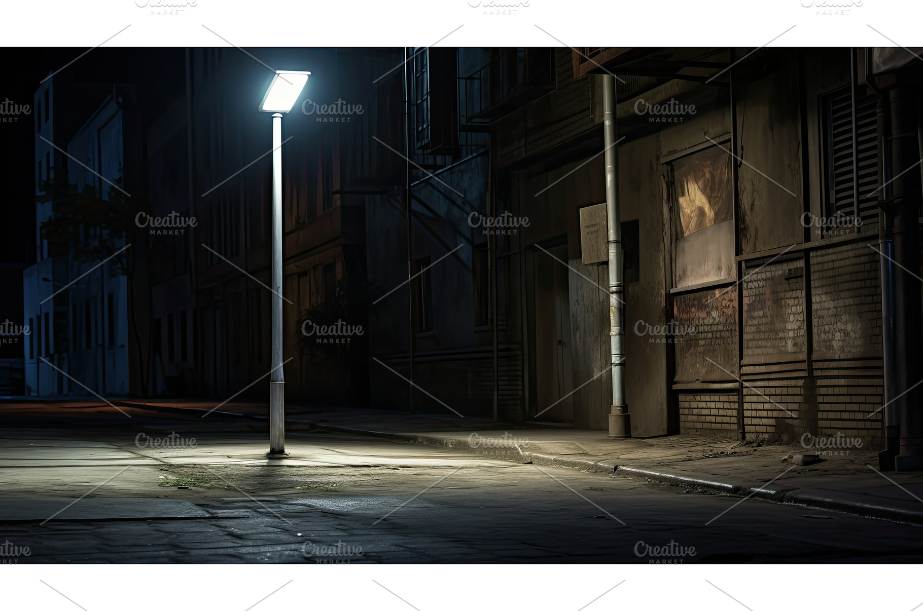 alleyway solar light ai generated, a Technology Photo by pikepicture