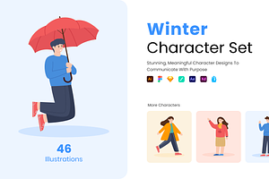 Winter Character Set, a Duotone Icon by Brickclay