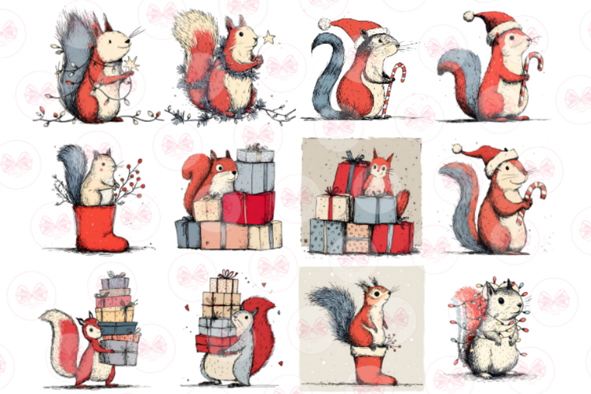 Cozy Christmas Squirrel Clipart, an Illustration by Markicha Art (Photo 5 of 6)