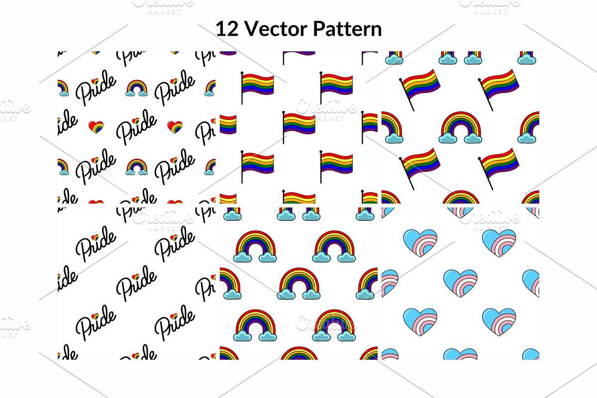 Celebrate Pride: Rainbow & Heart, a Pattern Graphic by Elatedowl (Photo 2 of 11)