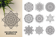 300 Vector Mandala Ornaments, a Decorative Illustration by pixaroma (Thumbnail 11 of 49)