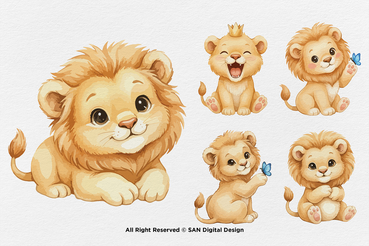 15 Bundle Watercolor The Lion King, an Animal Illustration by Morspective (Photo 6 of 8)