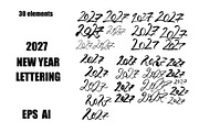 30 handwritten 2027 lettering design, an Object Illustration by Pollyksena (Thumbnail 1 of 3)