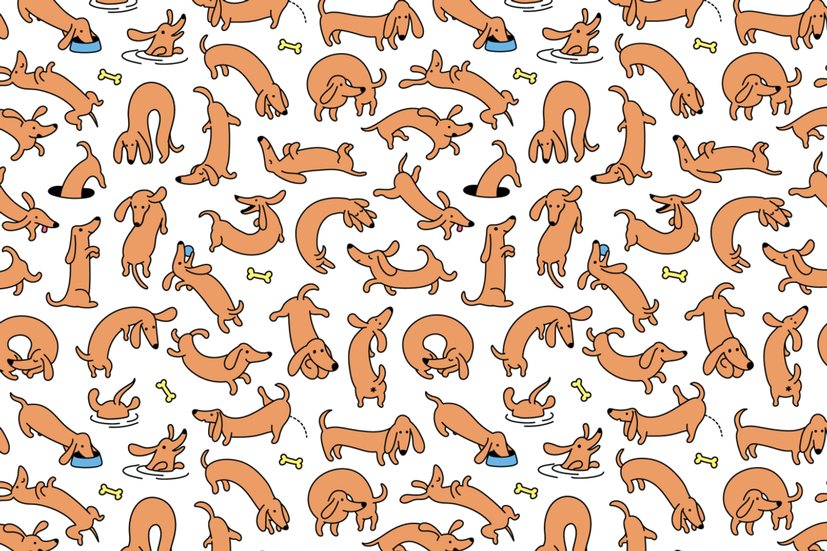 Dachshund Dash Pattern And Icons, a Pattern Graphic by Iconka (Photo 5 of 9)