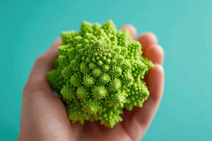 Hand holding romanesco broccoli, a Food & Drink Photo by AlyaAnd