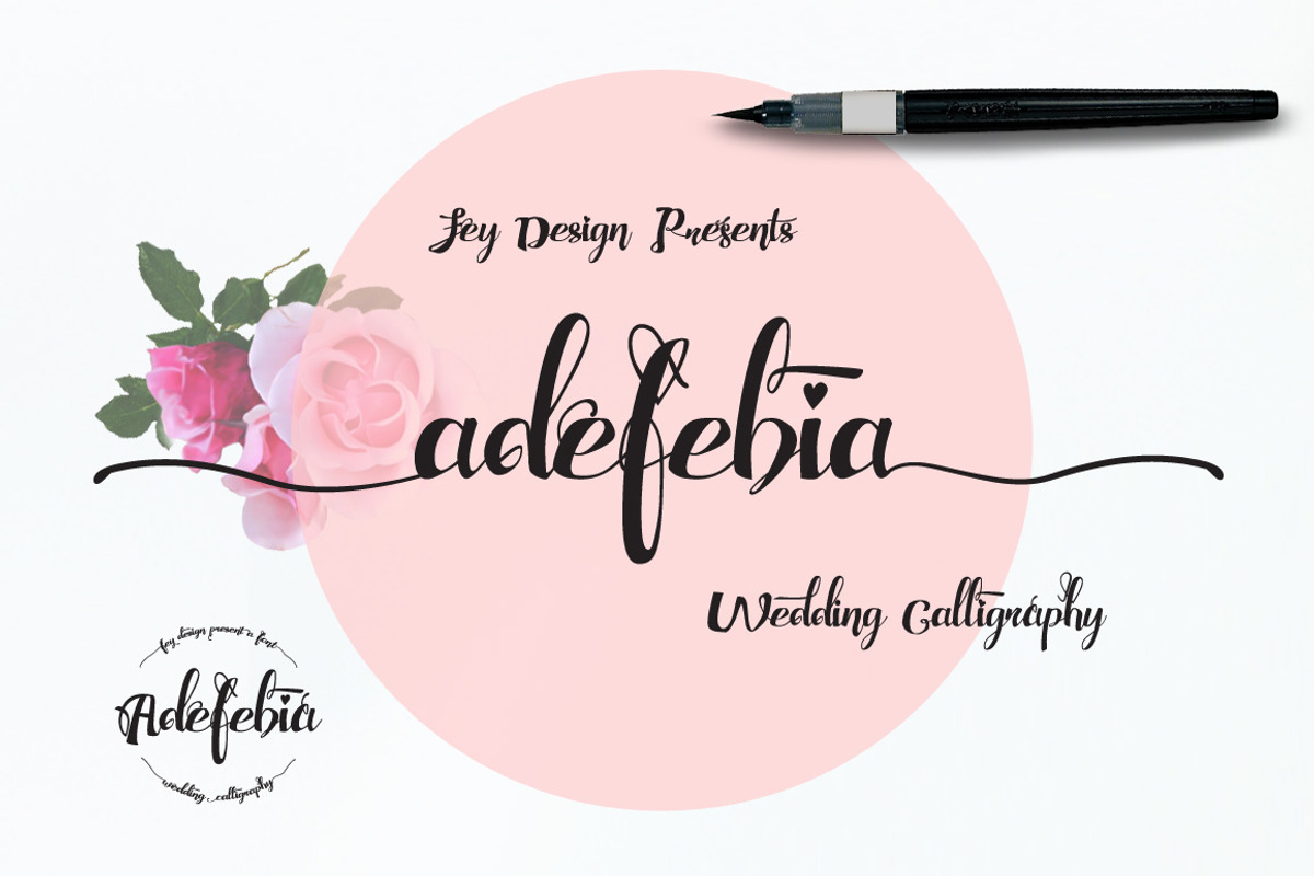 Adefebia Wedding Script Font, a Script Font by FHFont (Photo 11 of 19)