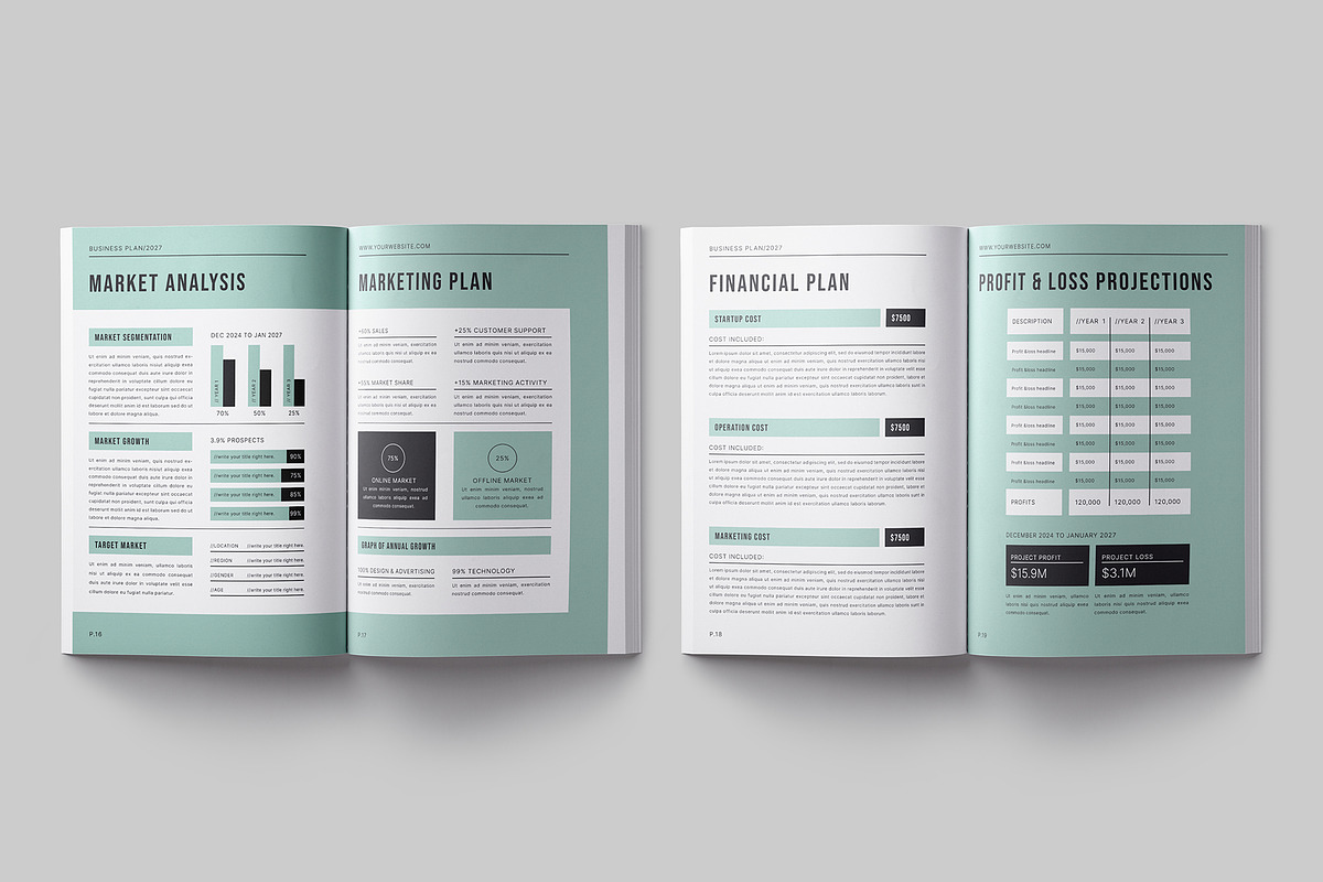 Clean Business Plan Layout, a Brochure Template by Designsoul14 (Photo 9 of 9)