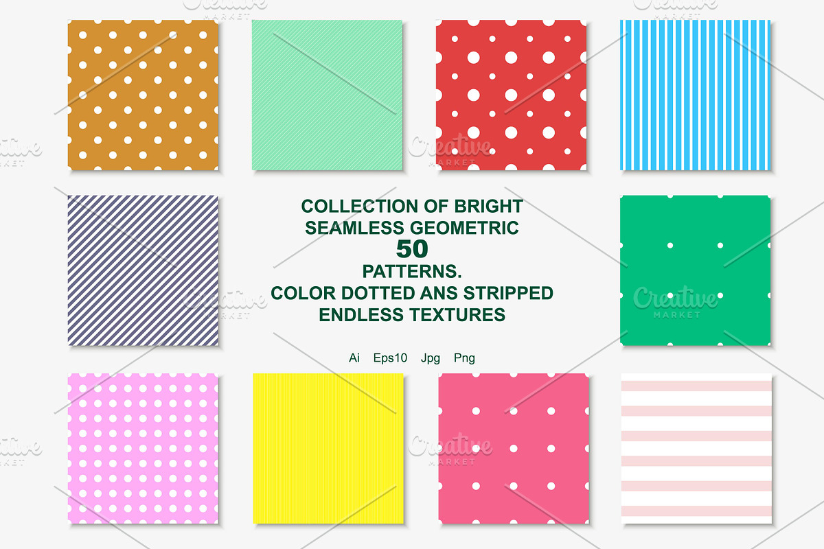 50 dotted and stripped color prints, a Pattern Graphic by ExpressShop (Photo 1 of 6)
