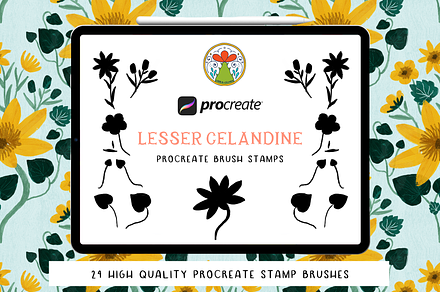 Procreate Brush Stamps - Celandine
