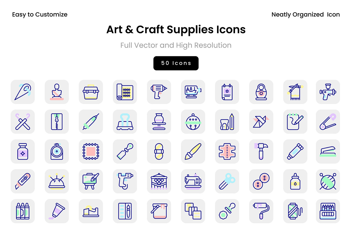 Art & Craft Supplies Icons, a Solid Icon by Wencory (Photo 2 of 2)