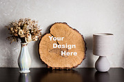 Mockup round wooden sign with flower, a Holiday Photo by VetalStock (Thumbnail 2 of 3)