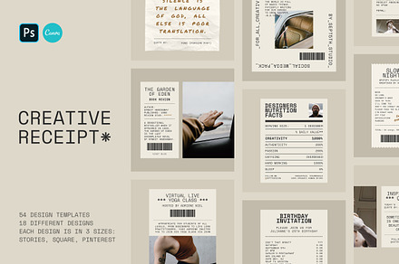 Creative Receipt Social Media Pack, a Social Media Template by September 5th