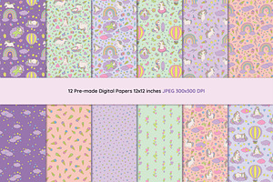 Rainbow Unicorn Clipart And Patterns