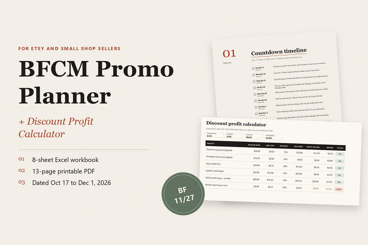BFCM Planner for Etsy Sellers, a Stationery Template by KnightWipers (Photo 1 of 5)