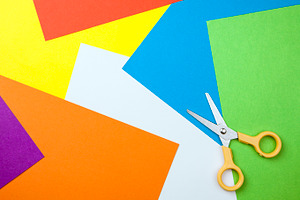 Paper background with scissors, a School & Education Photo by BOOCYS