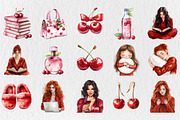 Red Cherry Planner Clipart, a Seasonal Illustration by Rose Art (Thumbnail 2 of 4)